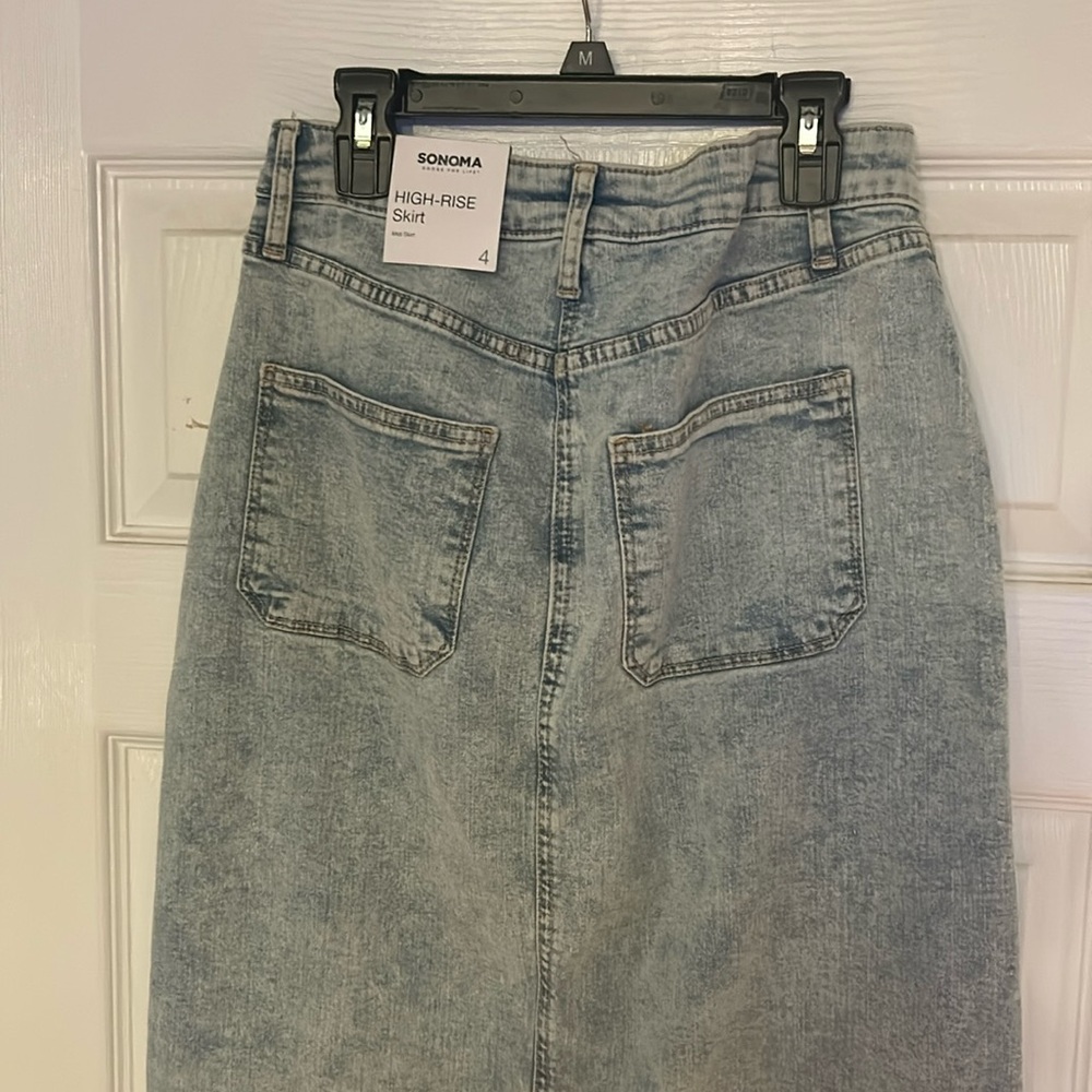 Sonoma High Rise Denim Skirt - Midi Skirt - New With Tags